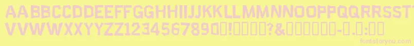 ScienceProject Font – Pink Fonts on Yellow Background