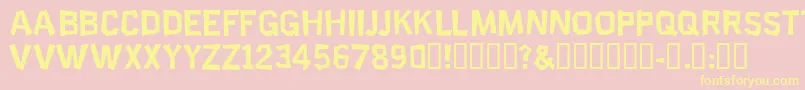 ScienceProject Font – Yellow Fonts on Pink Background