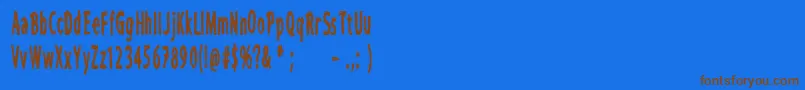 CfiwanttobelieveCompressed-Schriftart – Braune Schriften auf blauem Hintergrund