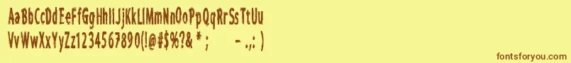 CfiwanttobelieveCompressed Font – Brown Fonts on Yellow Background