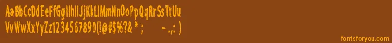CfiwanttobelieveCompressed Font – Orange Fonts on Brown Background