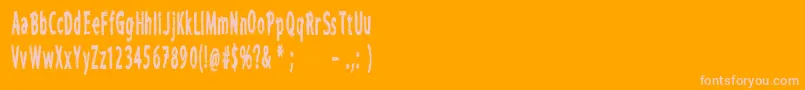CfiwanttobelieveCompressed Font – Pink Fonts on Orange Background