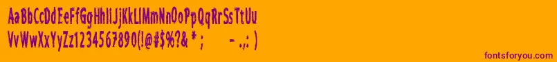 CfiwanttobelieveCompressed Font – Purple Fonts on Orange Background