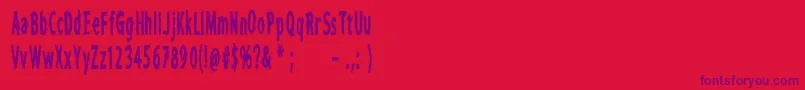 CfiwanttobelieveCompressed Font – Purple Fonts on Red Background