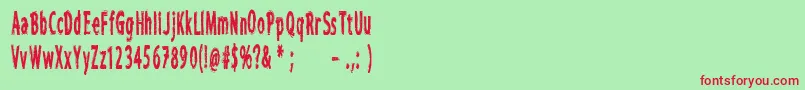 CfiwanttobelieveCompressed Font – Red Fonts on Green Background