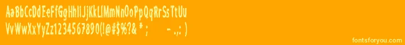 CfiwanttobelieveCompressed Font – Yellow Fonts on Orange Background
