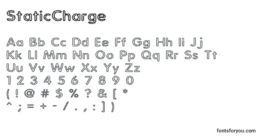 Fuente StaticCharge - alfabeto, números, caracteres especiales