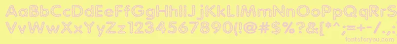 StaticCharge-fontti – vaaleanpunaiset fontit keltaisella taustalla