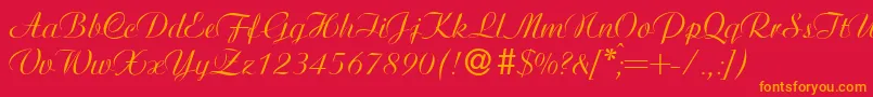 AgnesRegular Font – Orange Fonts on Red Background