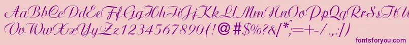 Police AgnesRegular – polices violettes sur fond rose