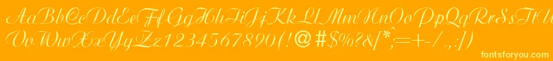 AgnesRegular-Schriftart – Gelbe Schriften auf orangefarbenem Hintergrund