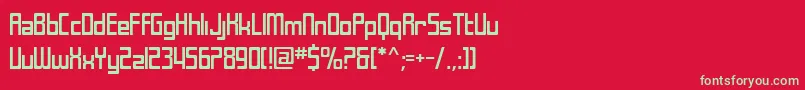 フォントSfLaundromatic – 赤い背景に緑の文字