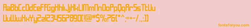 SfLaundromatic-Schriftart – Orangefarbene Schriften auf rosa Hintergrund