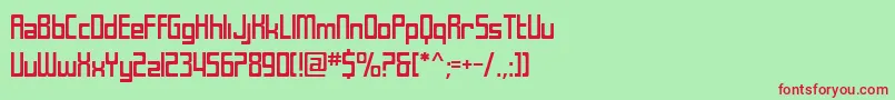SfLaundromatic Font – Red Fonts on Green Background
