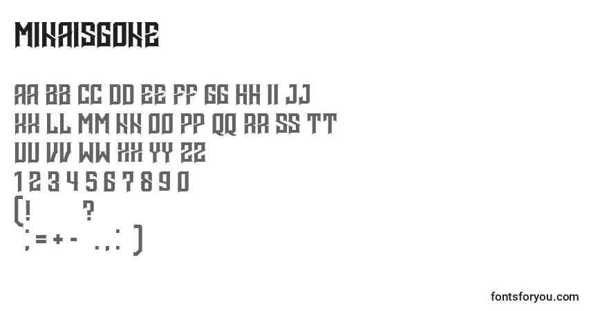 Шрифт Minaisgone – алфавит, цифры, специальные символы