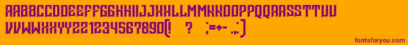 Minaisgone Font – Purple Fonts on Orange Background