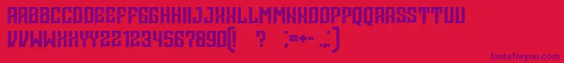Minaisgone Font – Purple Fonts on Red Background