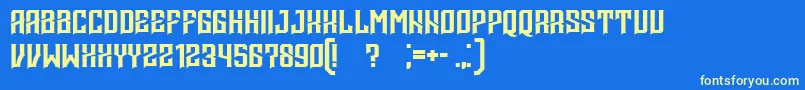 Minaisgone Font – Yellow Fonts on Blue Background