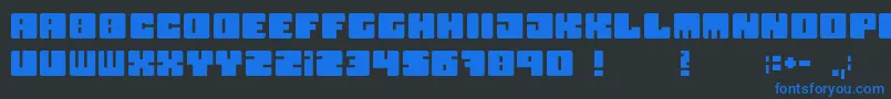 Boxy Font – Blue Fonts on Black Background
