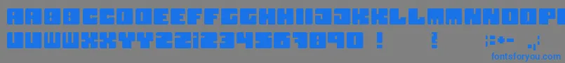 Boxy Font – Blue Fonts on Gray Background