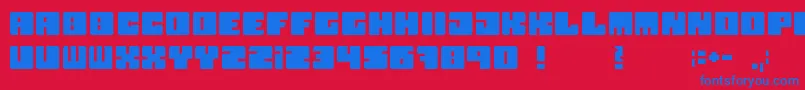 Boxy Font – Blue Fonts on Red Background