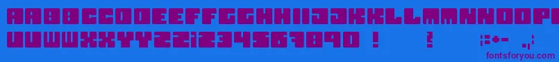 Boxy Font – Purple Fonts on Blue Background