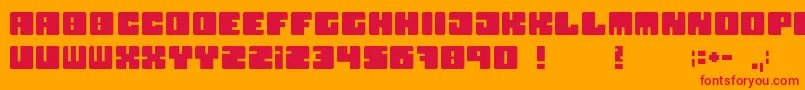 Boxy Font – Red Fonts on Orange Background