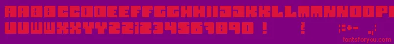 Boxy Font – Red Fonts on Purple Background