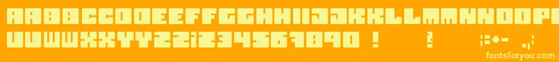Boxy Font – Yellow Fonts on Orange Background