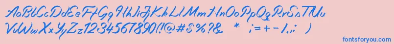 Miciana-Schriftart – Blaue Schriften auf rosa Hintergrund