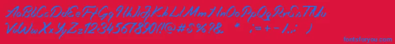 Miciana Font – Blue Fonts on Red Background