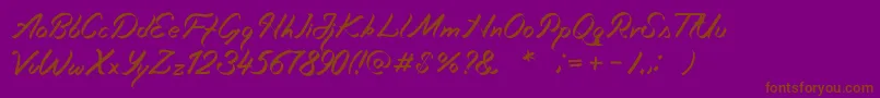 Miciana-Schriftart – Braune Schriften auf violettem Hintergrund