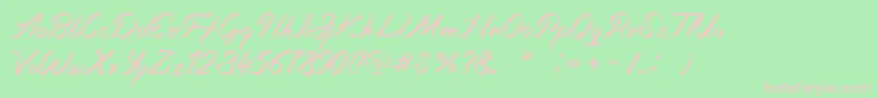 Miciana Font – Pink Fonts on Green Background