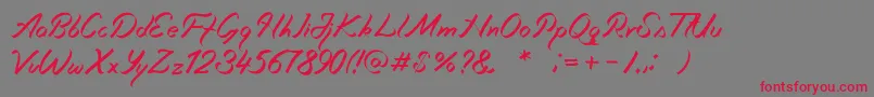 Miciana Font – Red Fonts on Gray Background