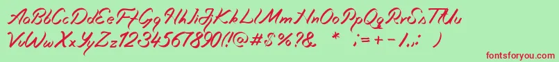 Miciana Font – Red Fonts on Green Background