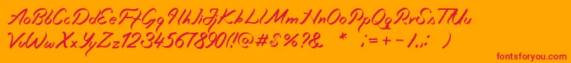 Miciana Font – Red Fonts on Orange Background