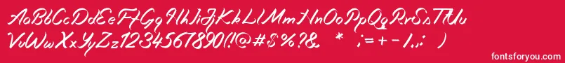 フォントMiciana – 赤い背景に白い文字