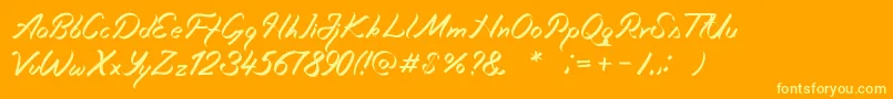 Miciana-Schriftart – Gelbe Schriften auf orangefarbenem Hintergrund