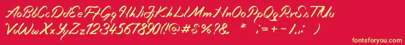 Miciana Font – Yellow Fonts on Red Background