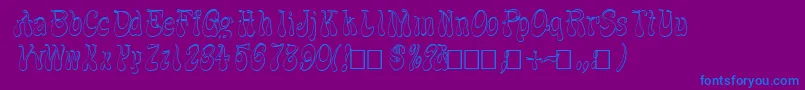 Czcionka FzJazzy173DItalic – niebieskie czcionki na fioletowym tle