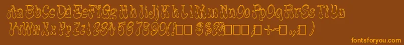 FzJazzy173DItalic Font – Orange Fonts on Brown Background