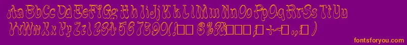 FzJazzy173DItalic Font – Orange Fonts on Purple Background