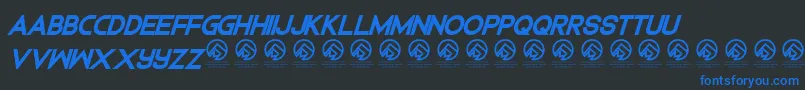 Police DedecusBolditalic – polices bleues sur fond noir