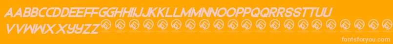 Fonte DedecusBolditalic – fontes rosa em um fundo laranja