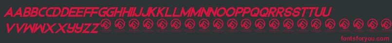 DedecusBolditalic Font – Red Fonts on Black Background