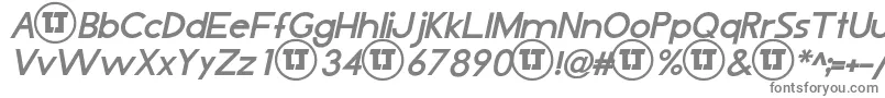 LjDesignStudiosIsBoldItalic-fontti – harmaat kirjasimet valkoisella taustalla