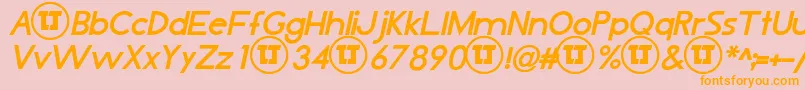 LjDesignStudiosIsBoldItalic Font – Orange Fonts on Pink Background