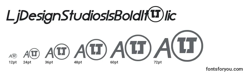 LjDesignStudiosIsBoldItalic Font Sizes