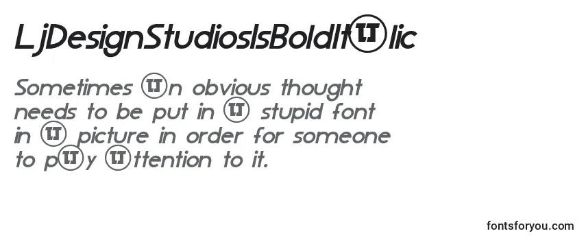 LjDesignStudiosIsBoldItalic-fontti