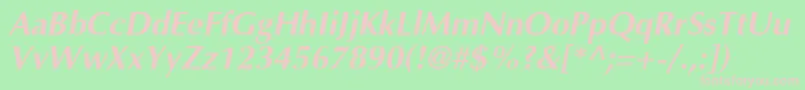 AgoptcyrillicBoldItalic Font – Pink Fonts on Green Background